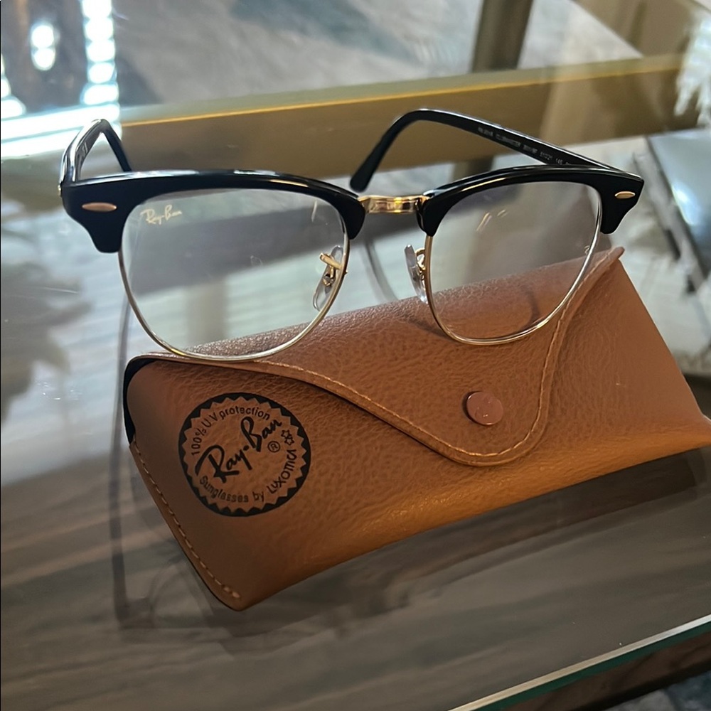 Ray-Ban Black and Gold Glasses